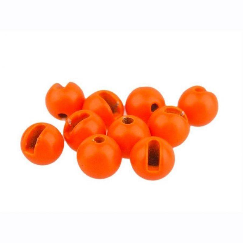 20pz TUNGSTEN BEADS SLOTTED FL. ORANGE FSV - 1