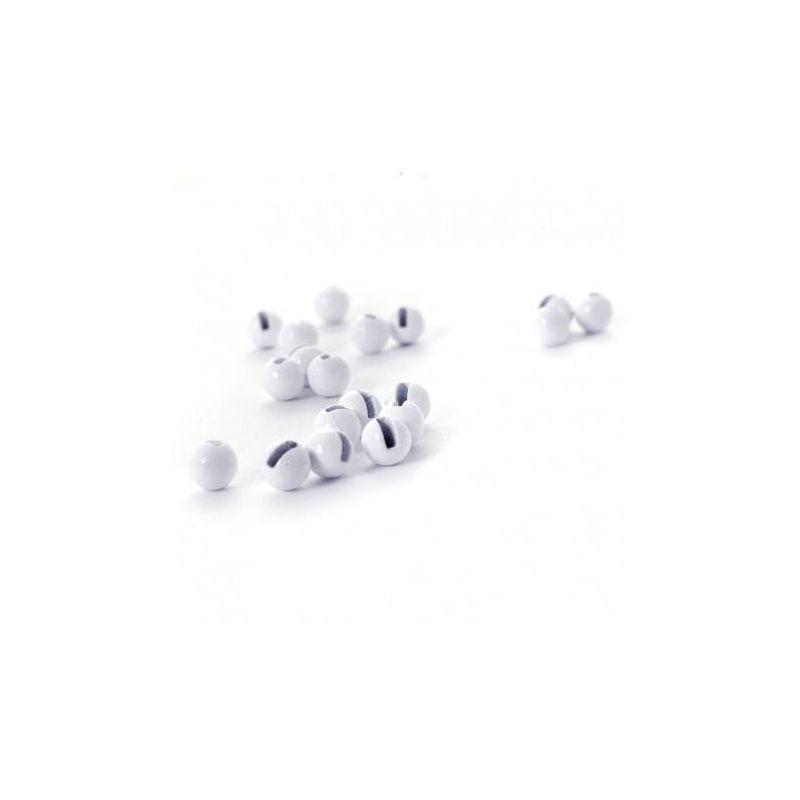 20pz TUNGSTEN BEADS SLOTTED FLUO WHITE FSV - 1