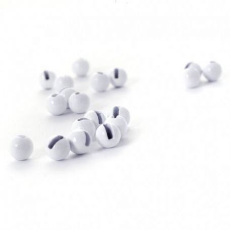 20pz TUNGSTEN BEADS SLOTTED FLUO WHITE FSV - 1